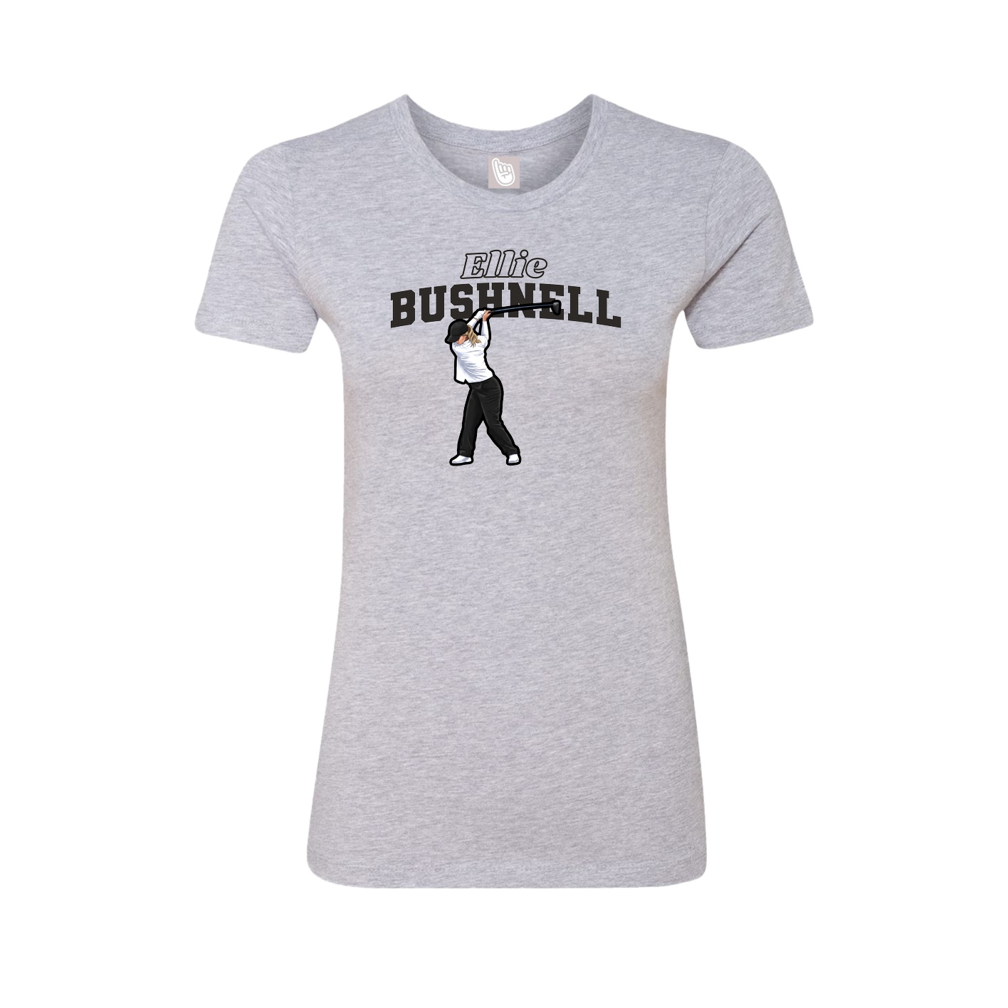 Fitted Women's Tee — Name Arch in Grey