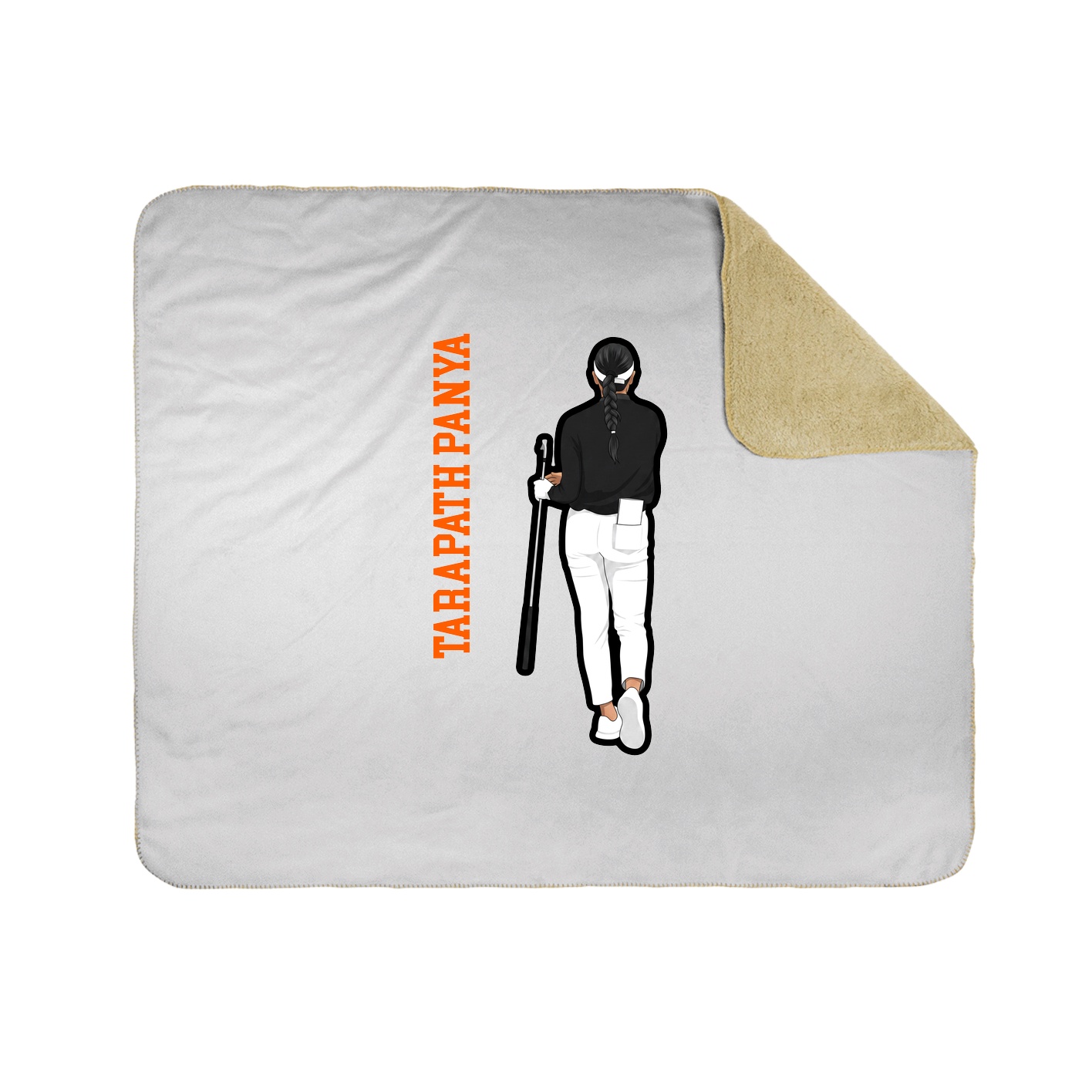 Throw Blanket — Name Vertical in White