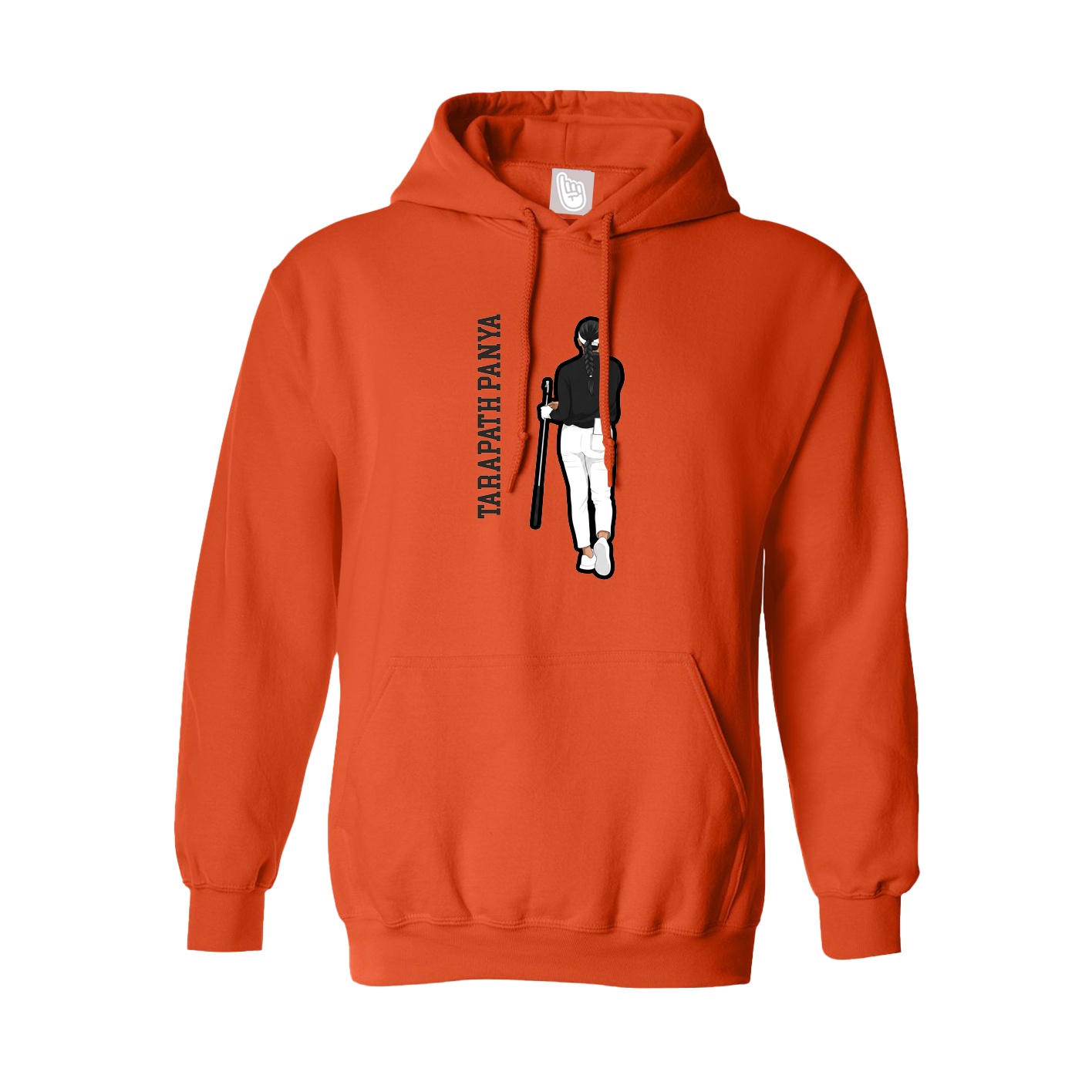 Hoodie — Name Vertical in Orange