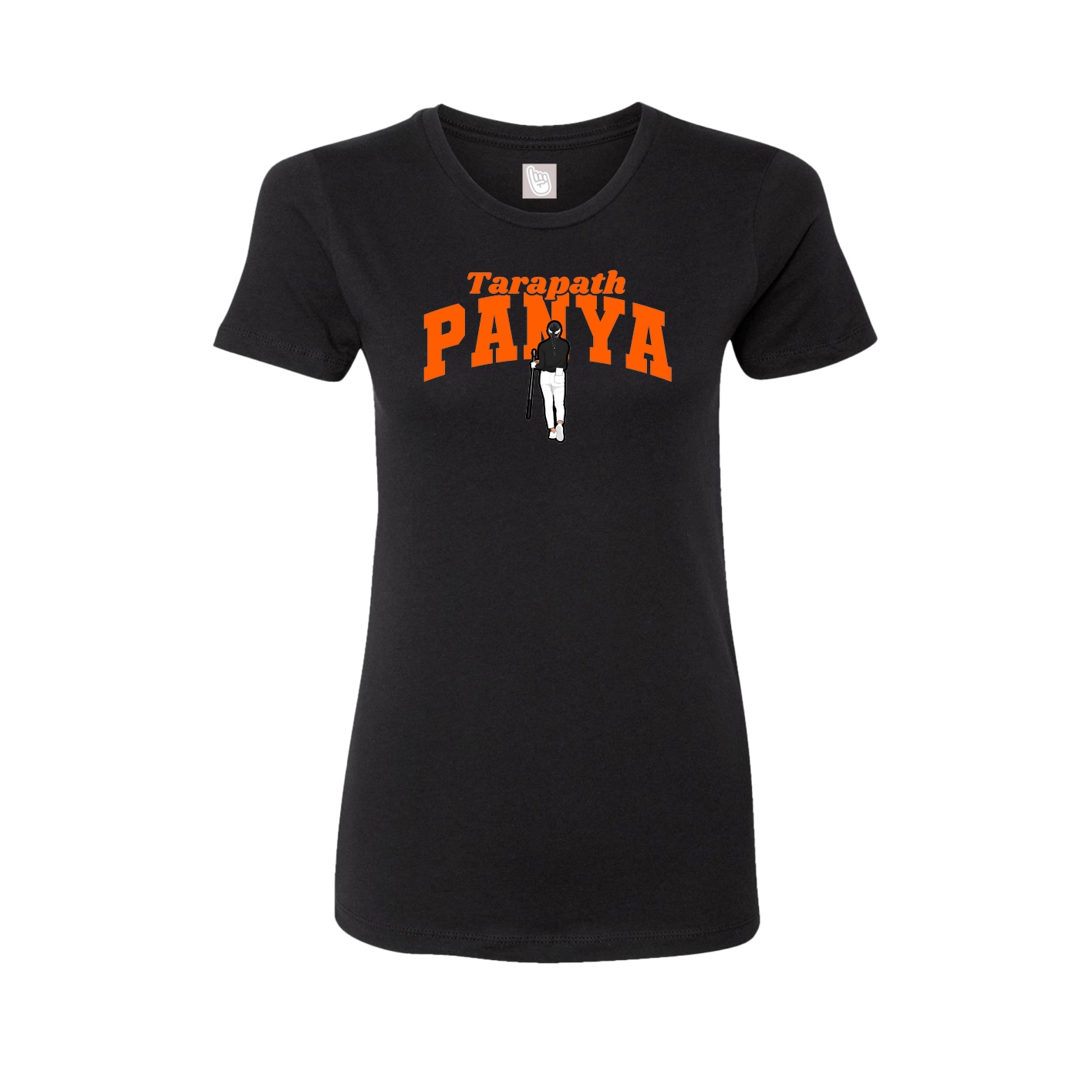 Fitted Women's Tee — Signature Arch in Black