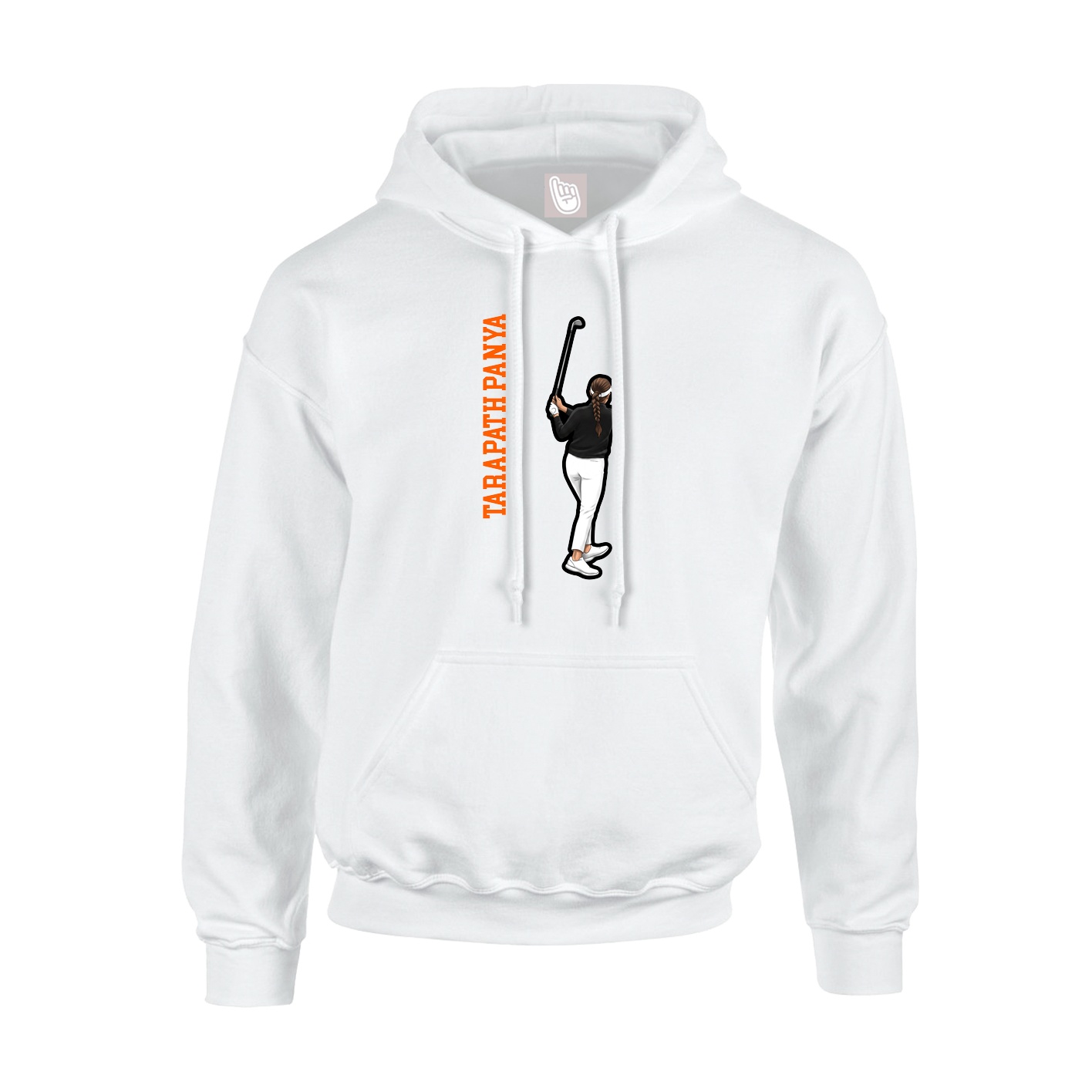 Youth Hoodie — Name Vertical in White