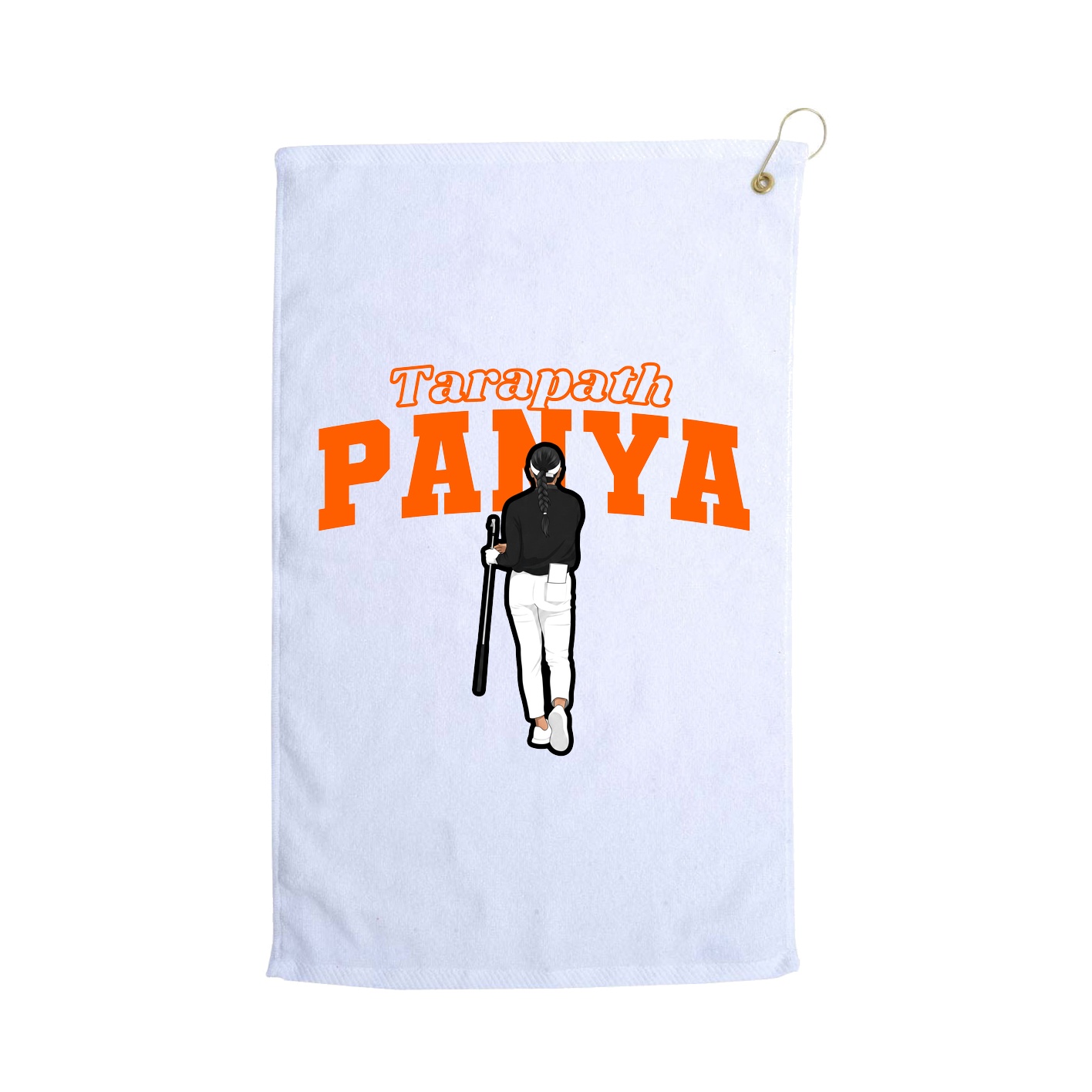 Golf Towel — Name Arch in White