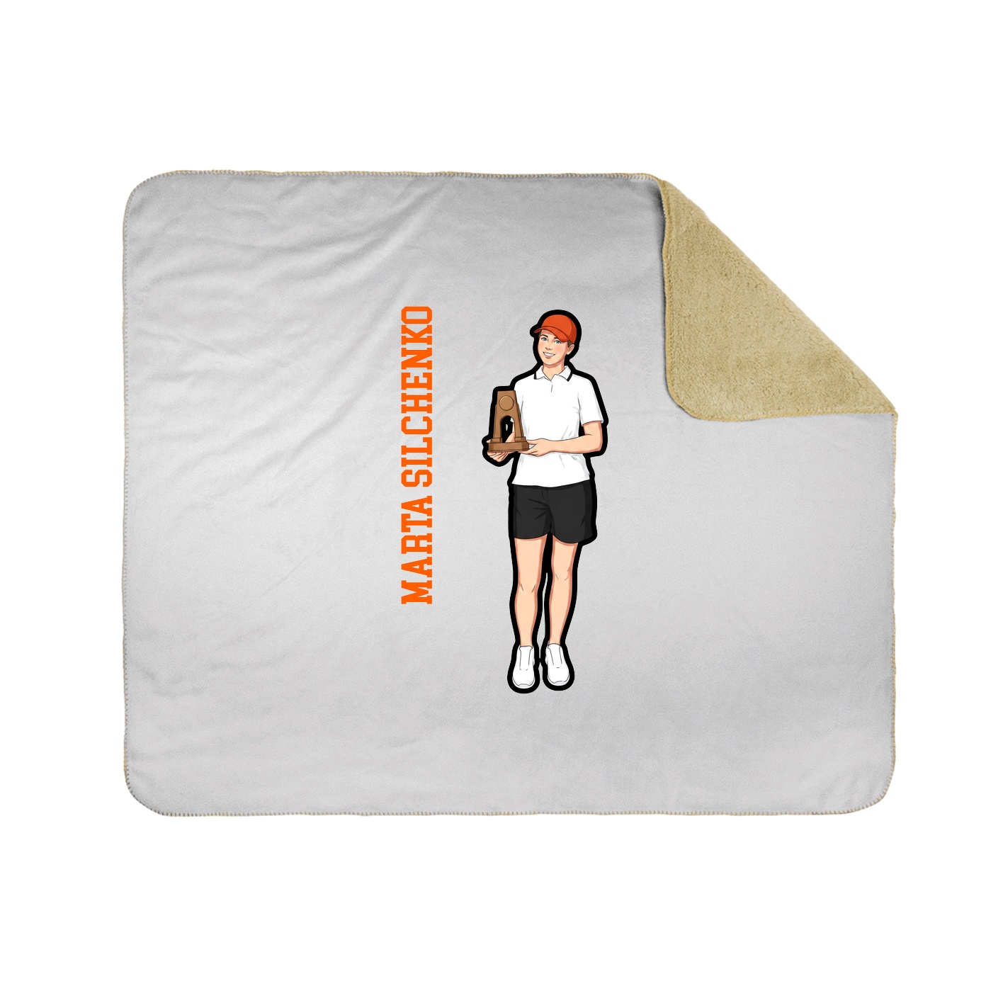 Throw Blanket — Name Vertical in White