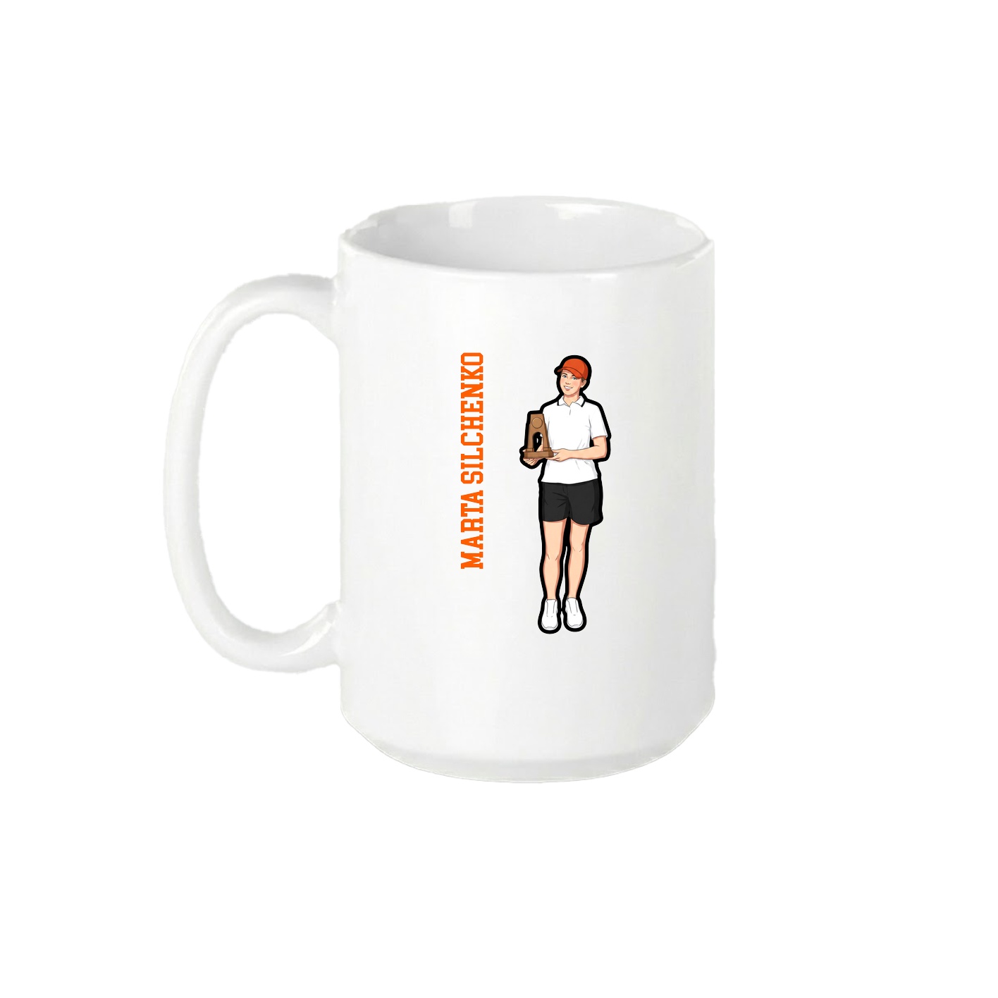 15oz Coffee Mug — Name Vertical in White