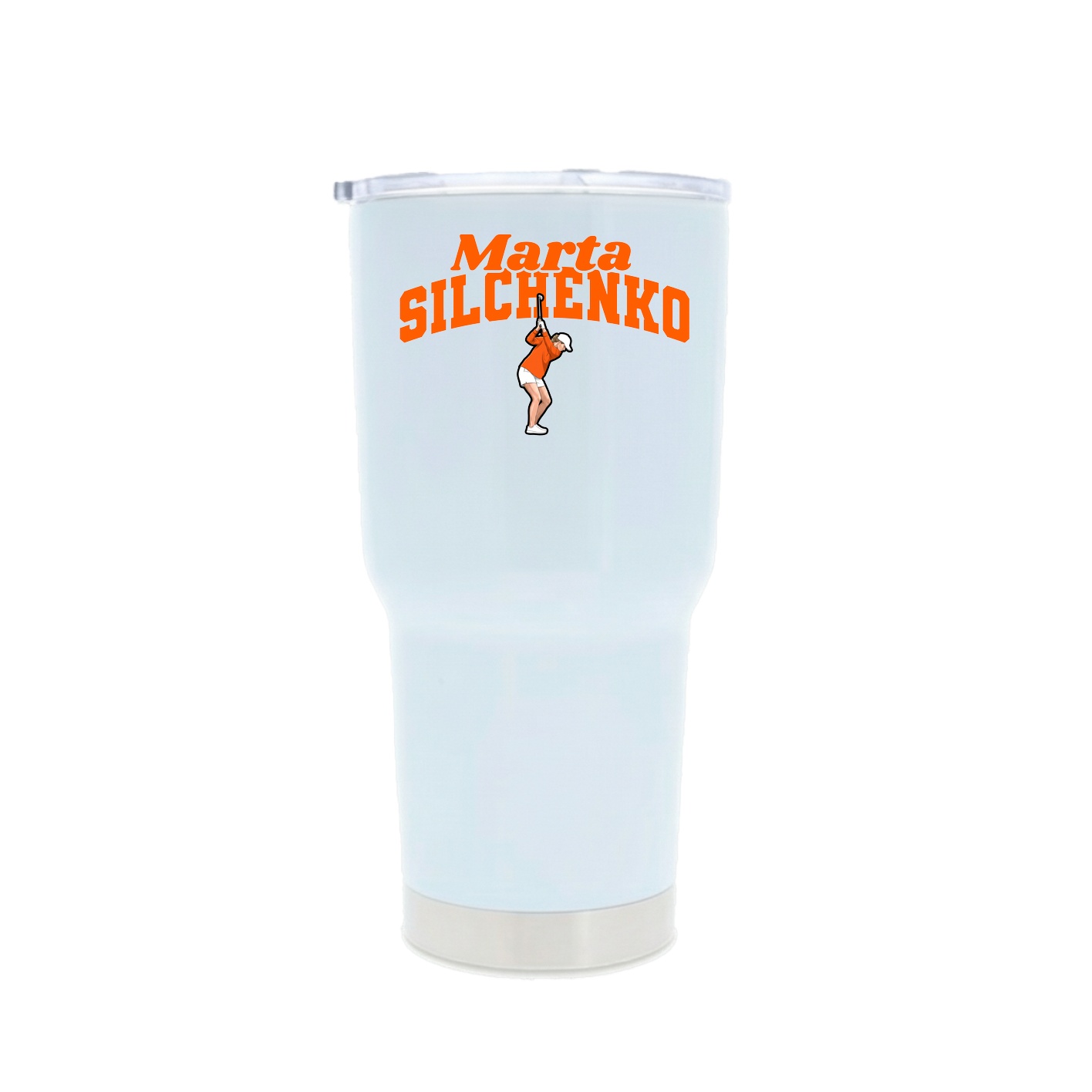 30oz Stainless Steel Tumbler — Signature Arch in White
