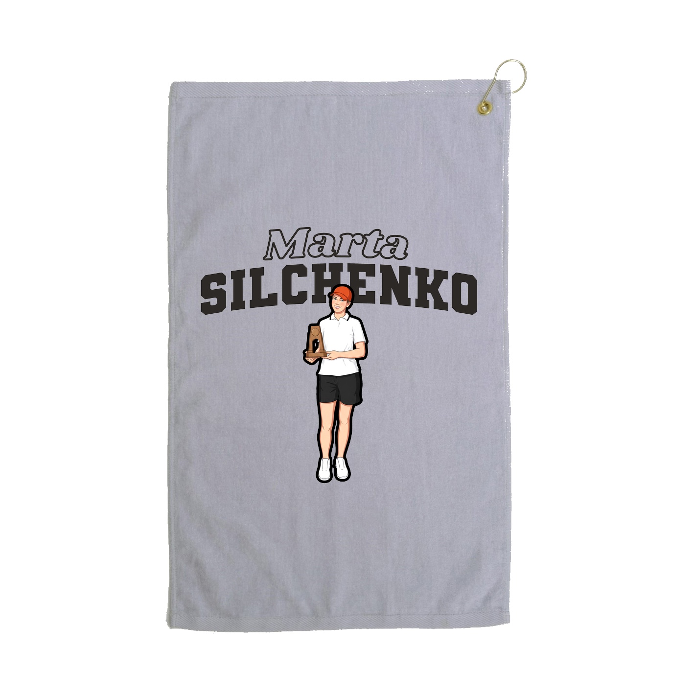 Golf Towel — Name Arch in Grey