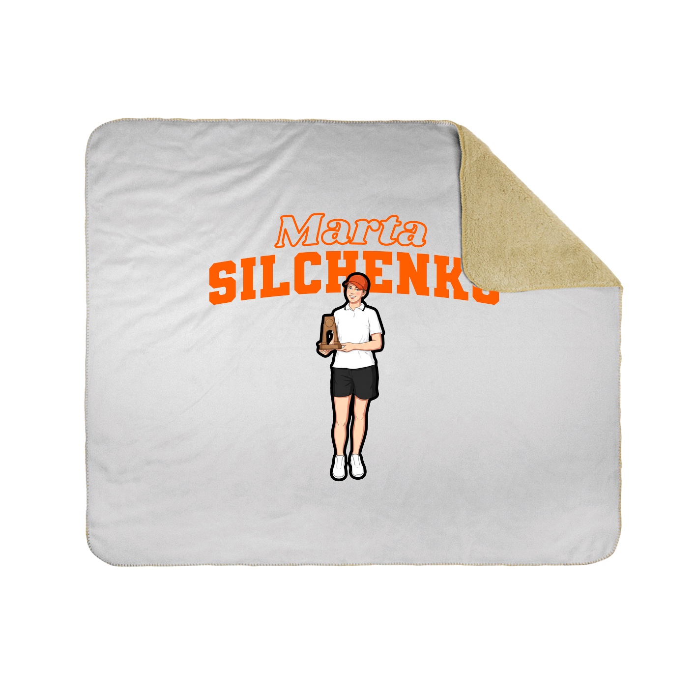 Throw Blanket — Name Arch in White
