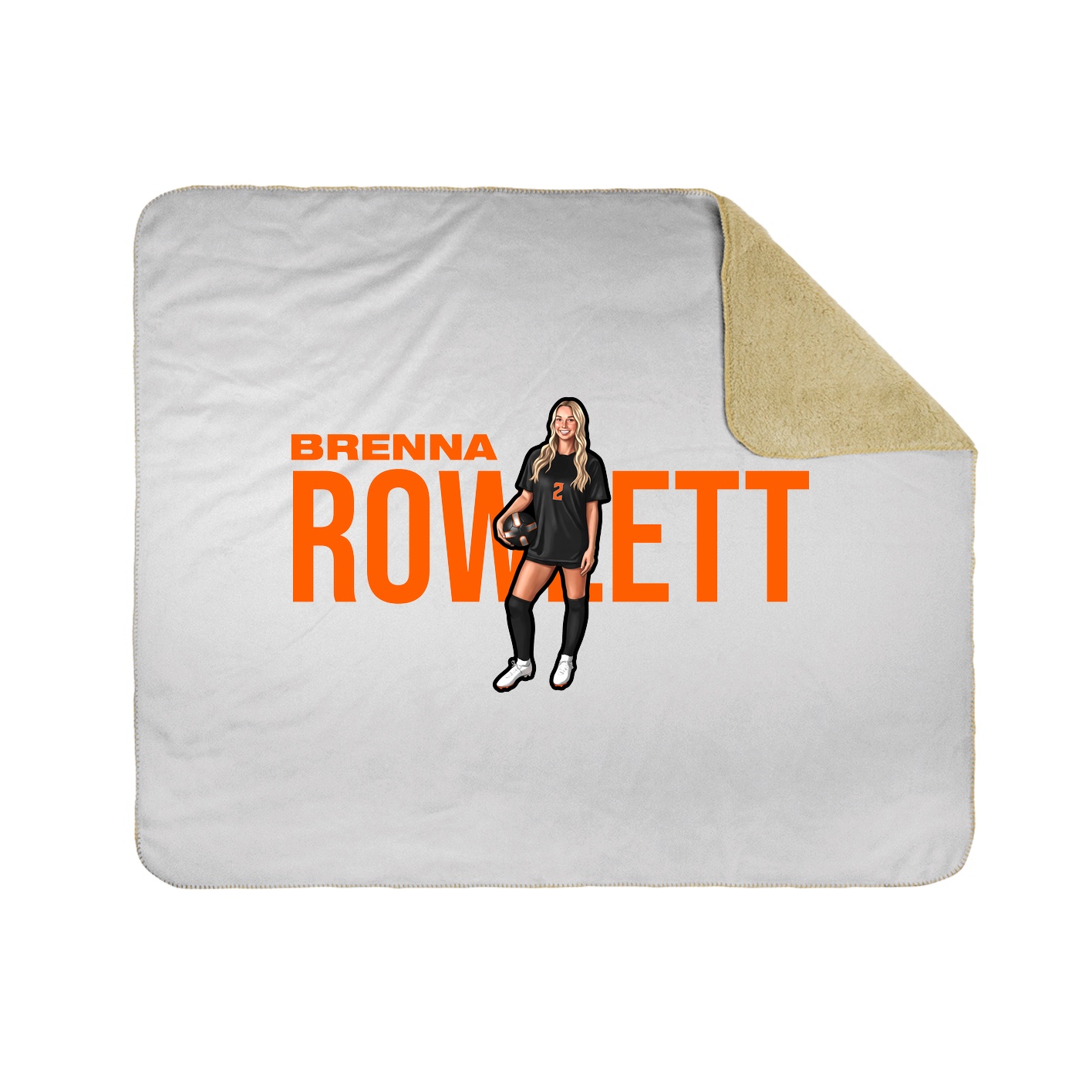 Throw Blanket — Player Name in White