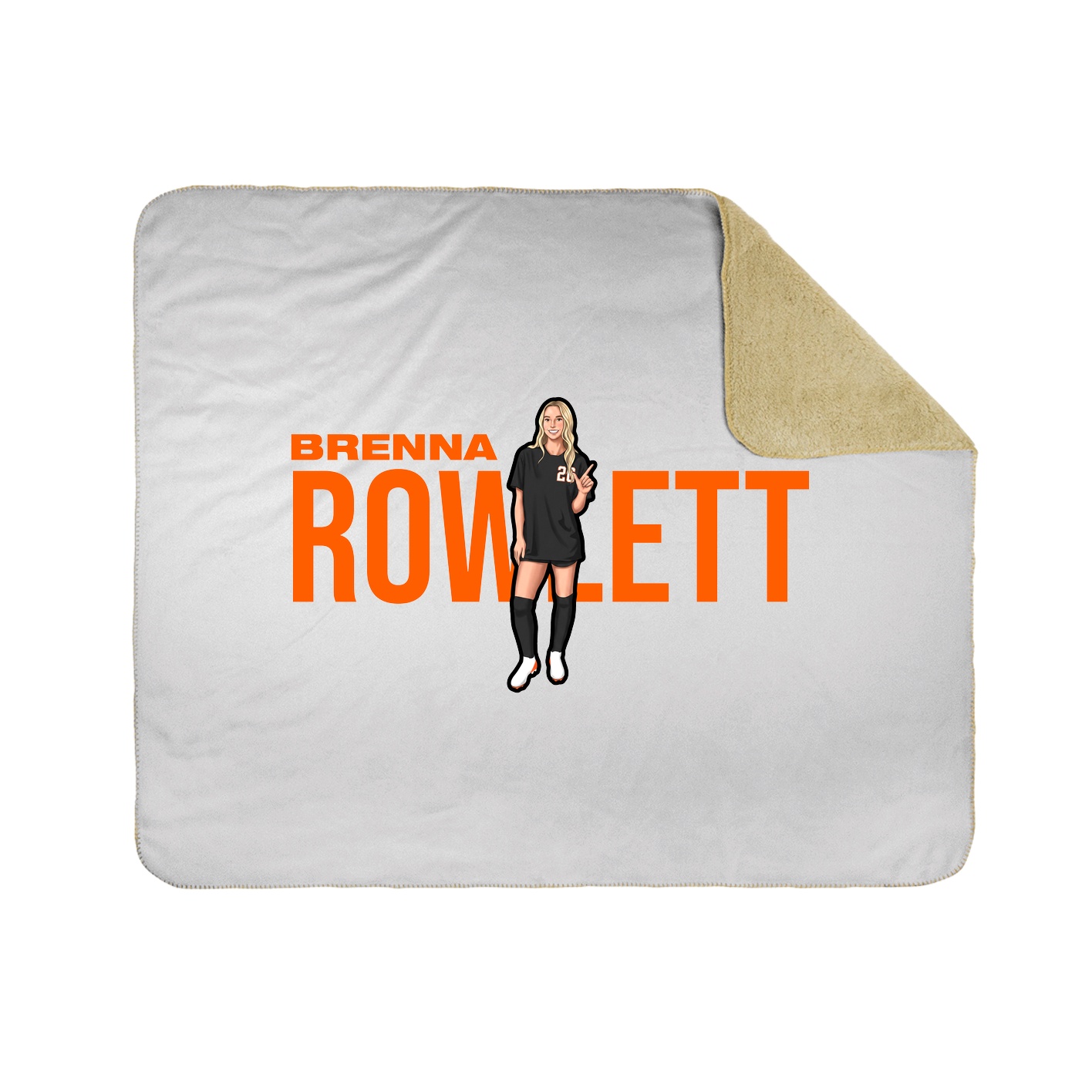 Throw Blanket — Player Name in White