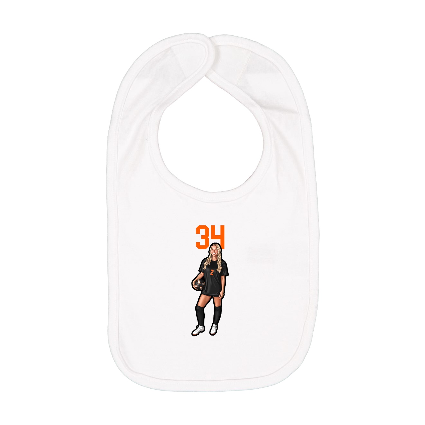 Infant Bib — Number Top in White