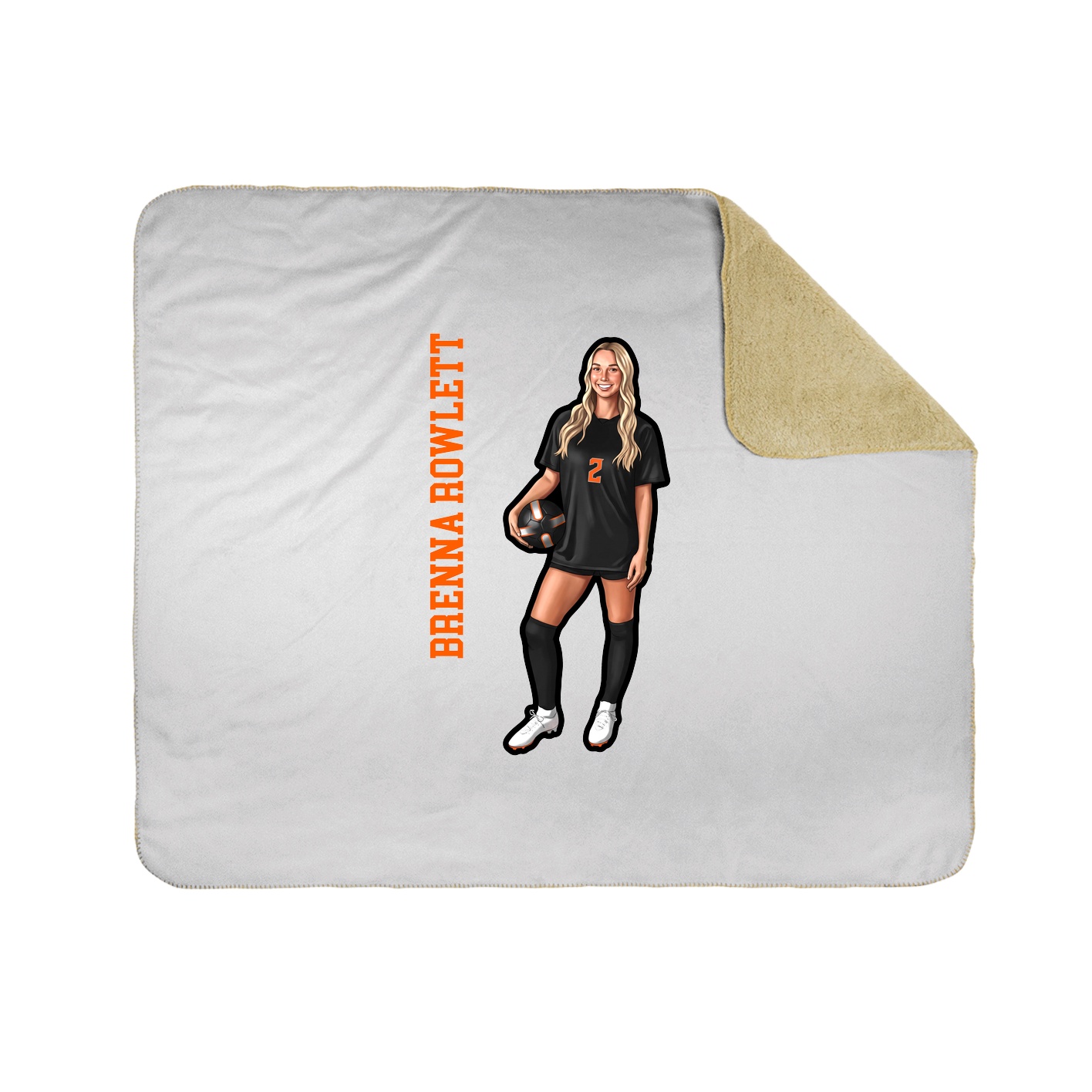 Throw Blanket — Name Vertical in White