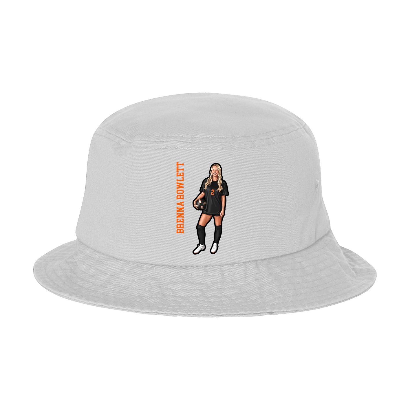Bucket Cap — Name Vertical in White