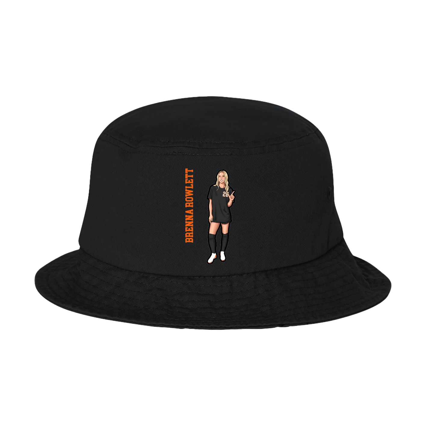 Bucket Cap — Name Vertical in Black