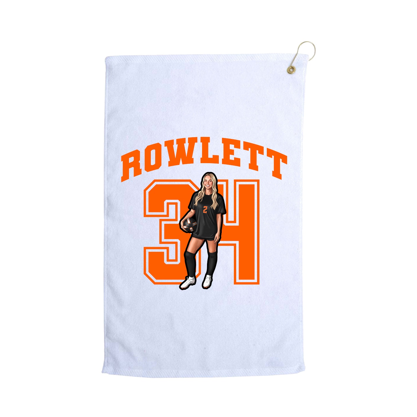 Golf Towel — Number in White