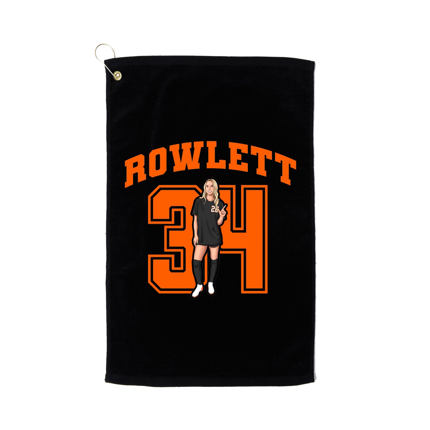 Golf Towel — Number in Black