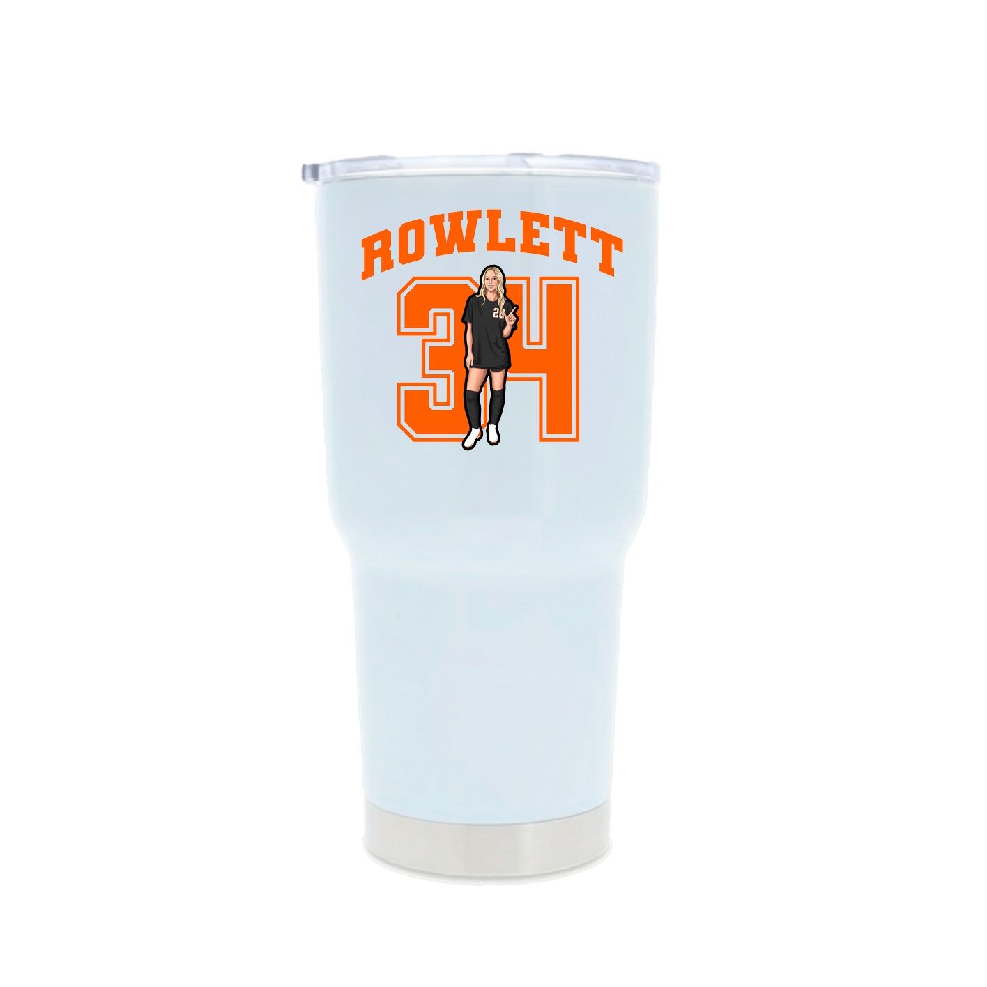30oz Stainless Steel Tumbler — Number in White