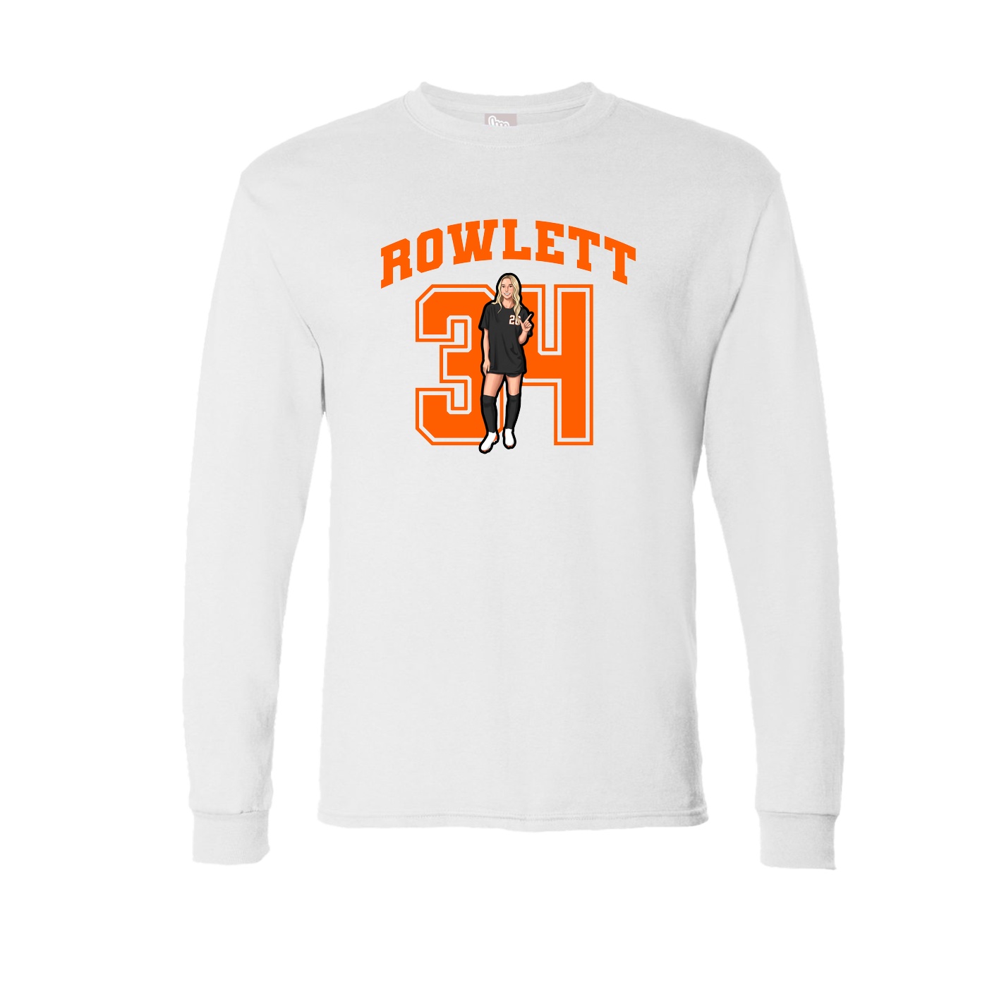 Long Sleeve Tee — Number in White