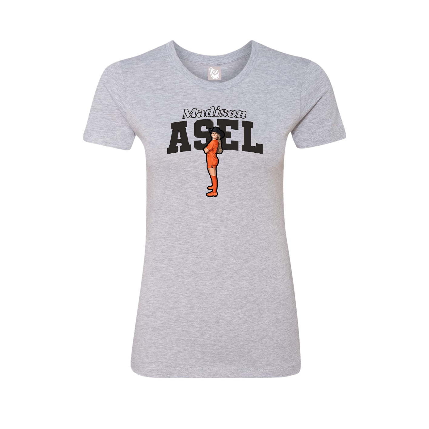 Fitted Women's Tee — Name Arch in Grey