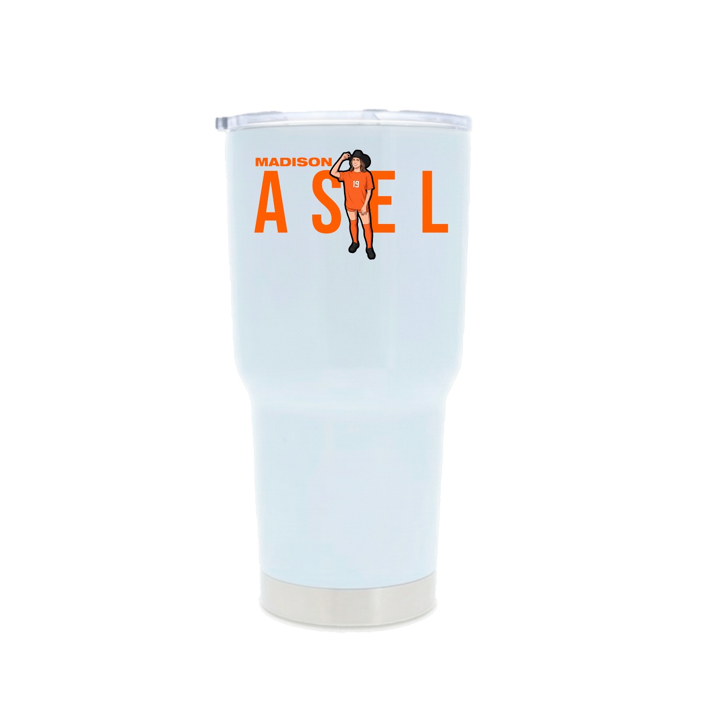 30oz Stainless Steel Tumbler — Player Name in White