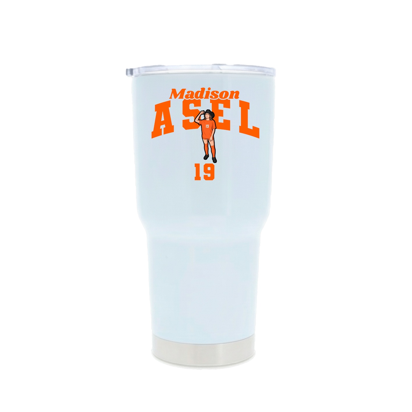 30oz Stainless Steel Tumbler — Signature Arch in White