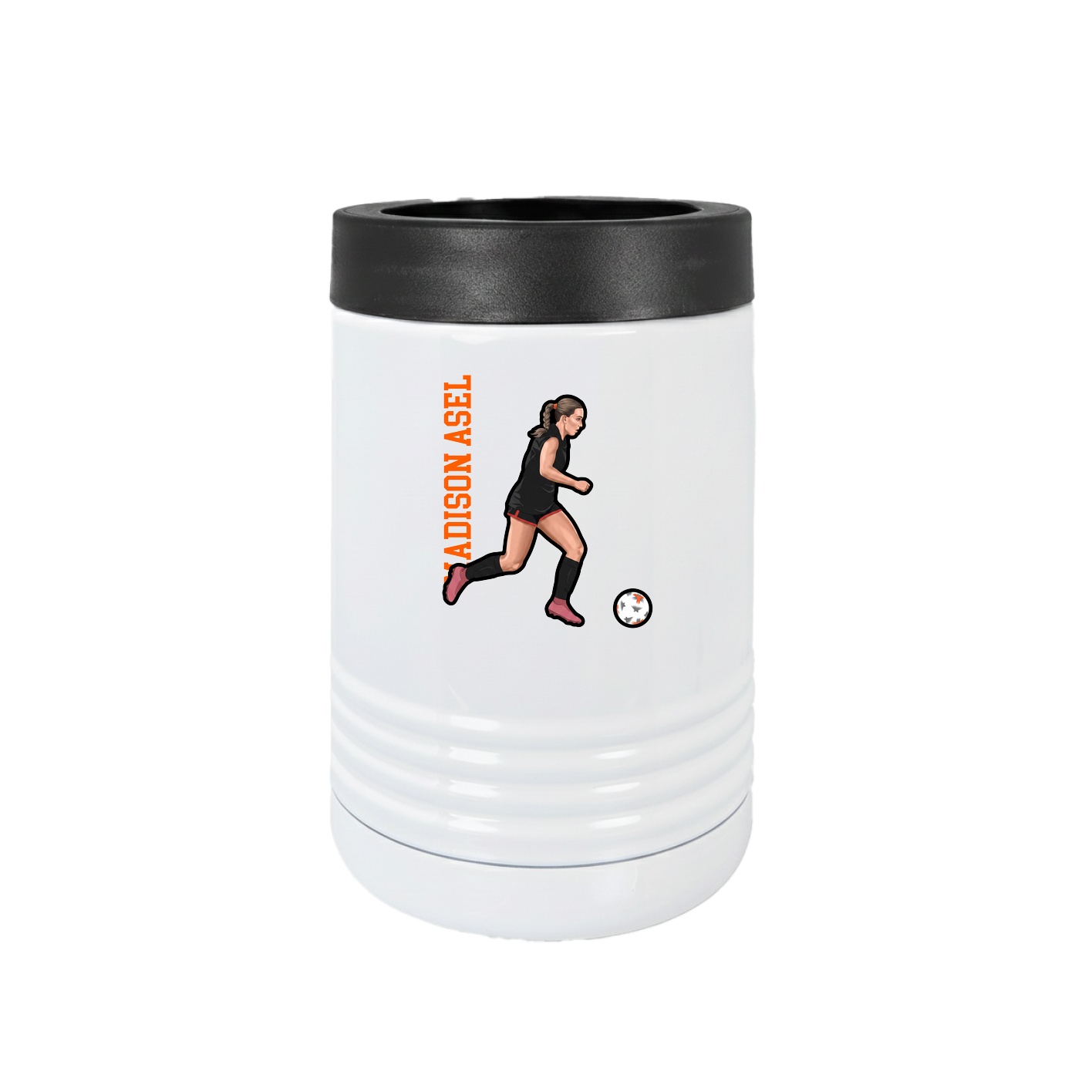 Beverage Holder — Name Vertical in White