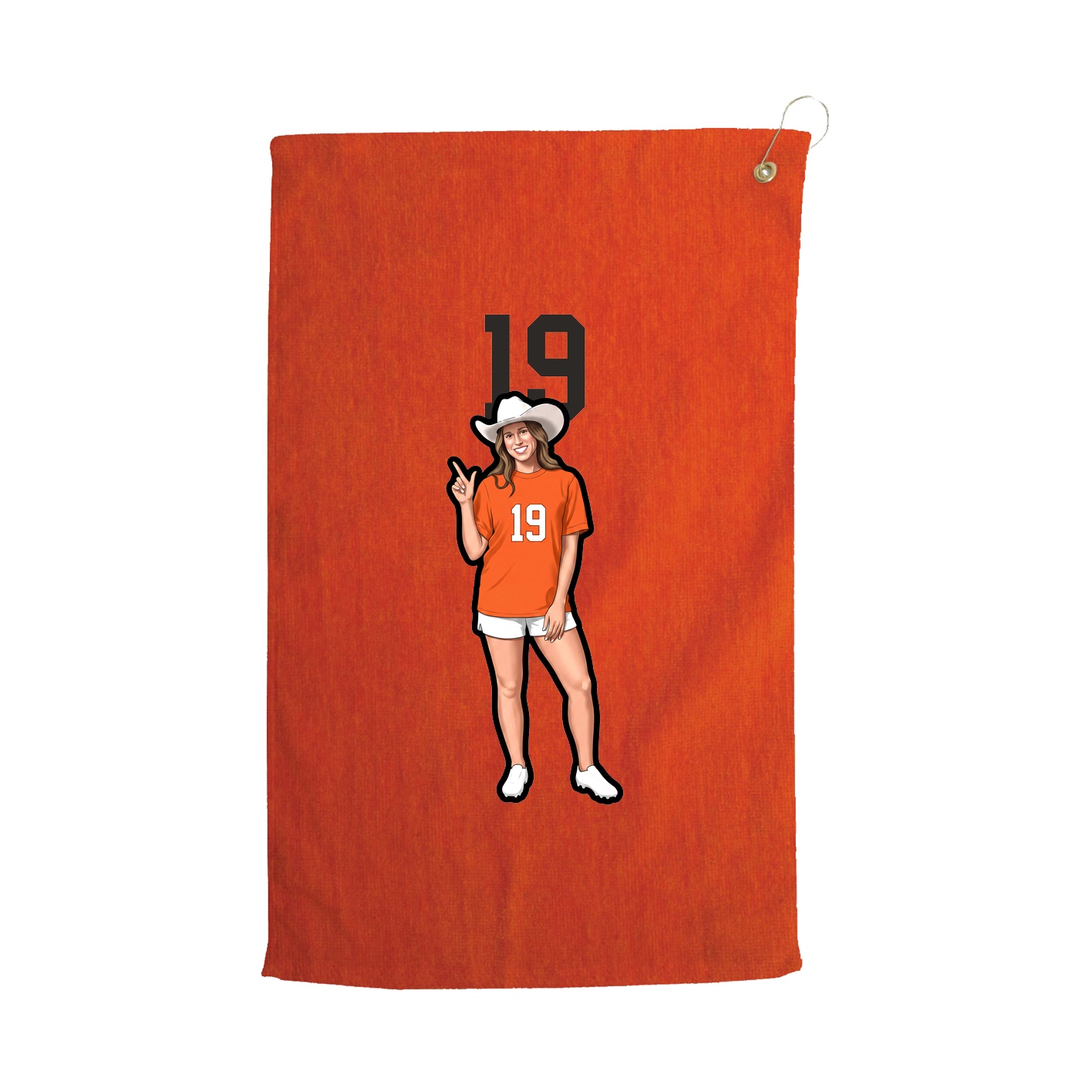 Golf Towel — Number Top in Orange