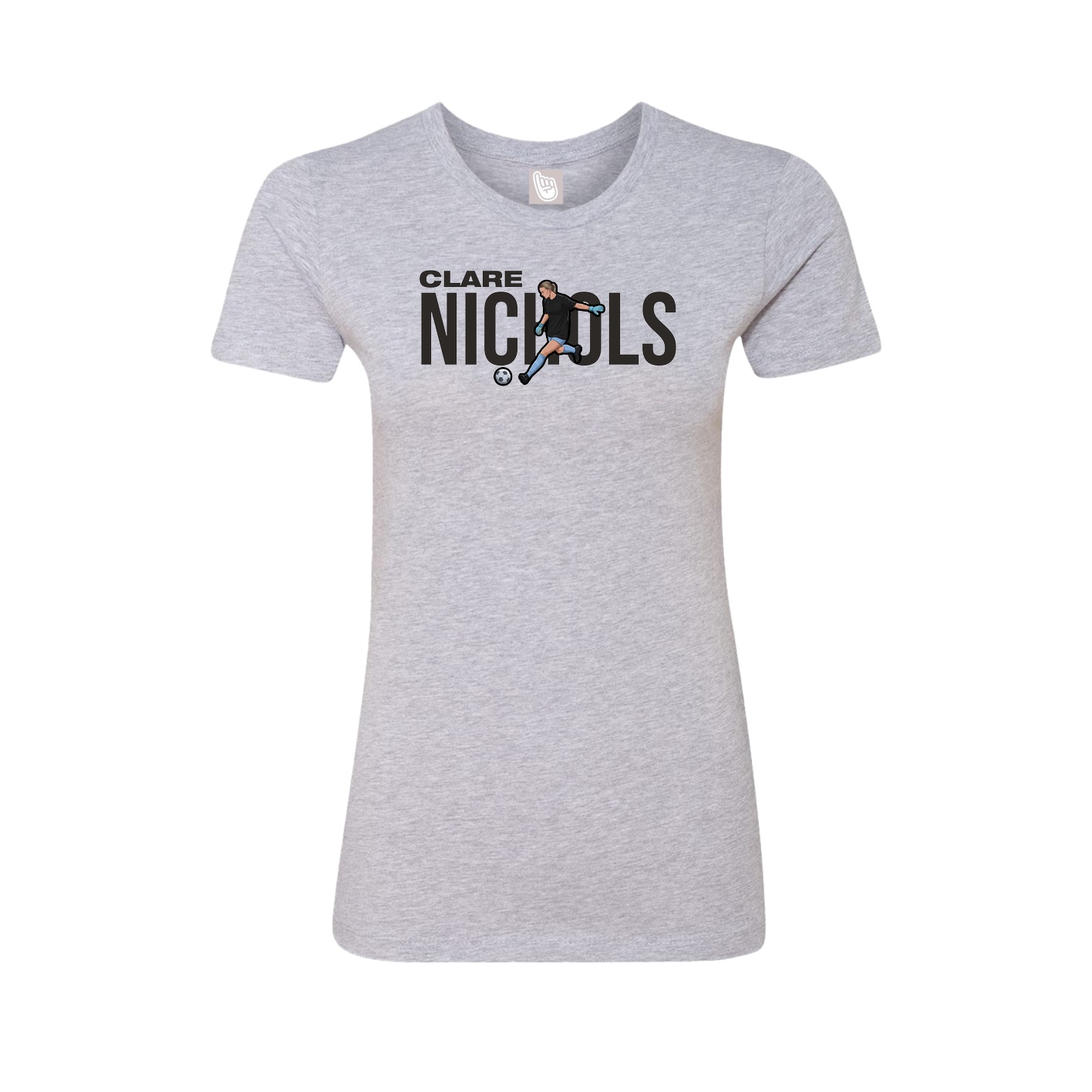 Fitted Women's Tee — Player Name in Grey
