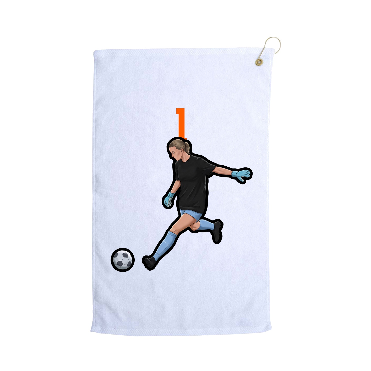 Golf Towel — Number Top in White