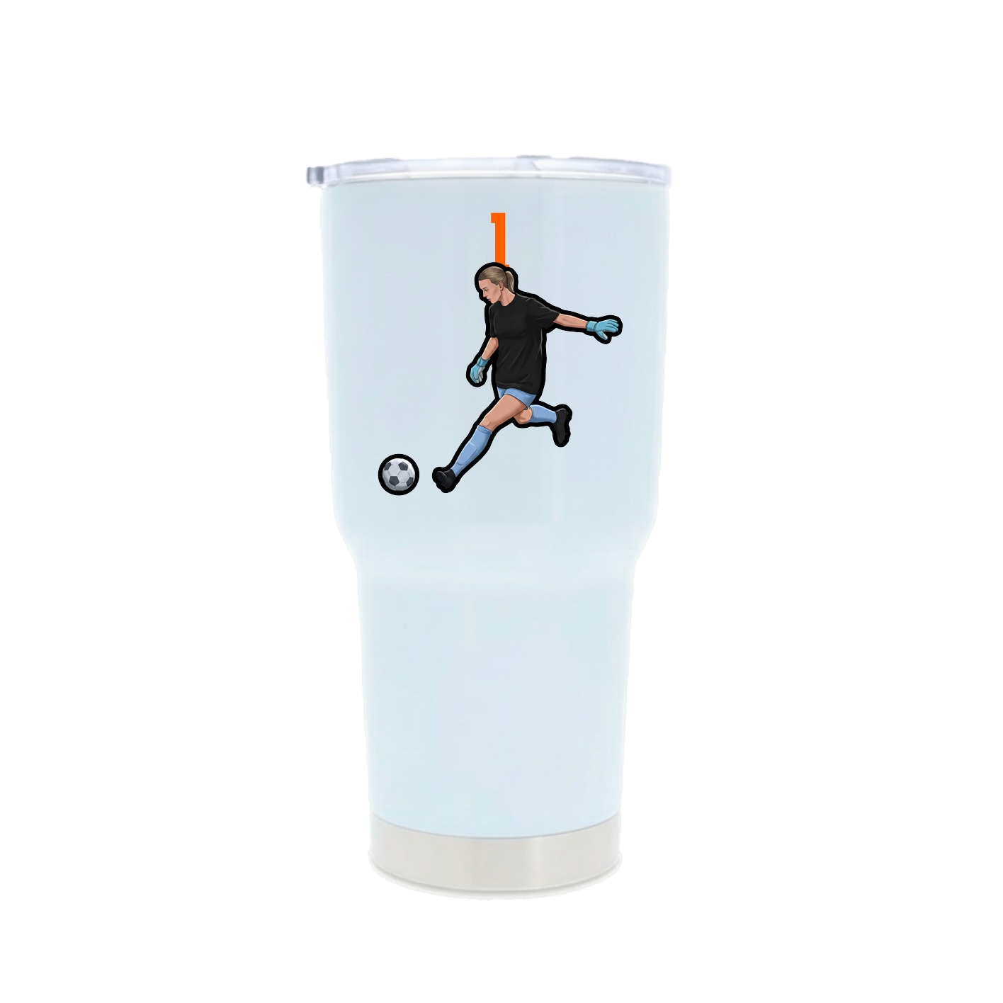 30oz Stainless Steel Tumbler — Number Top in White