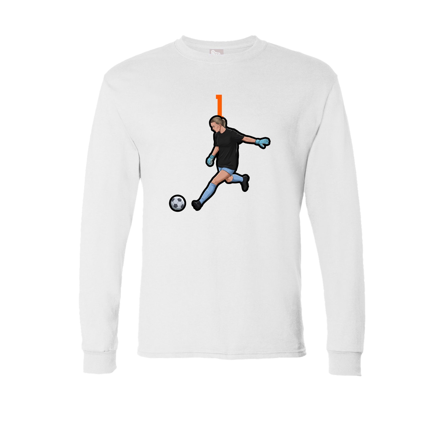 Long Sleeve Tee — Number Top in White