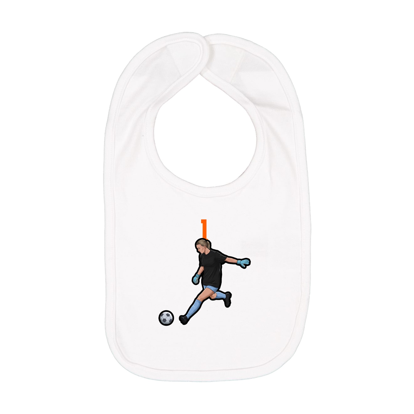 Infant Bib — Number Top in White