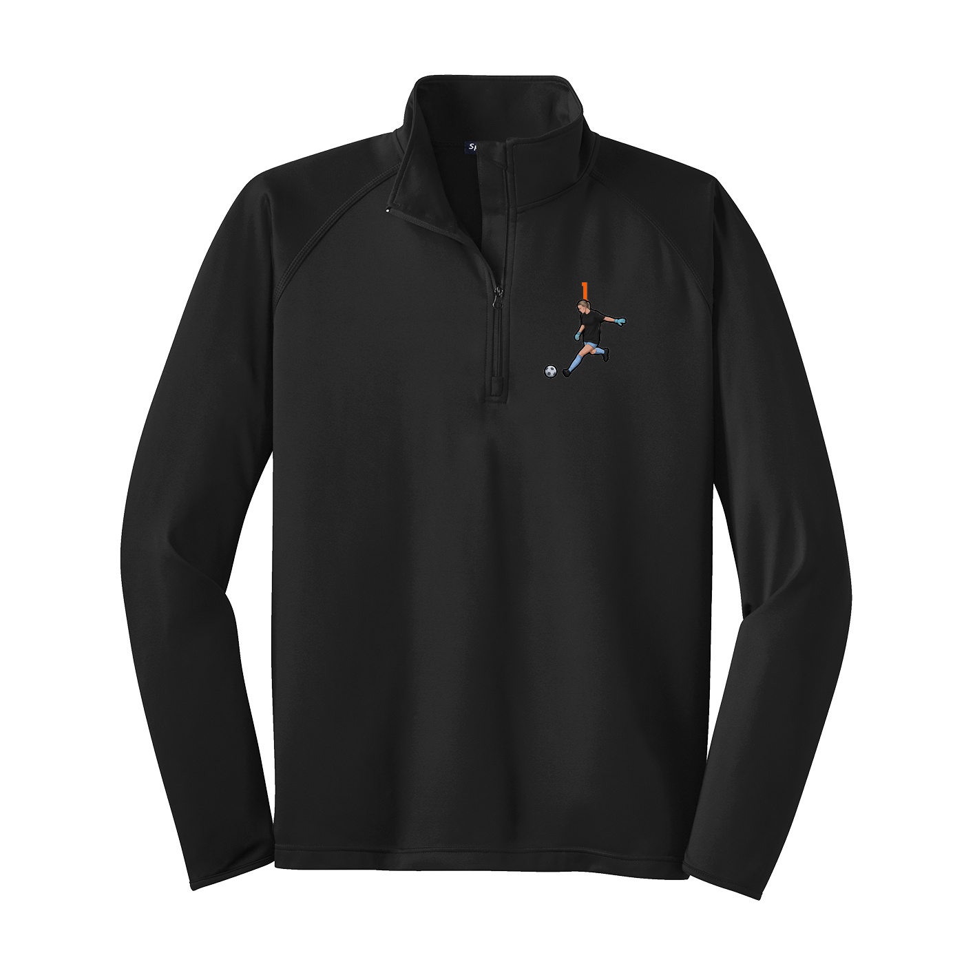 Q-Zip Pullover — Number Top in Black