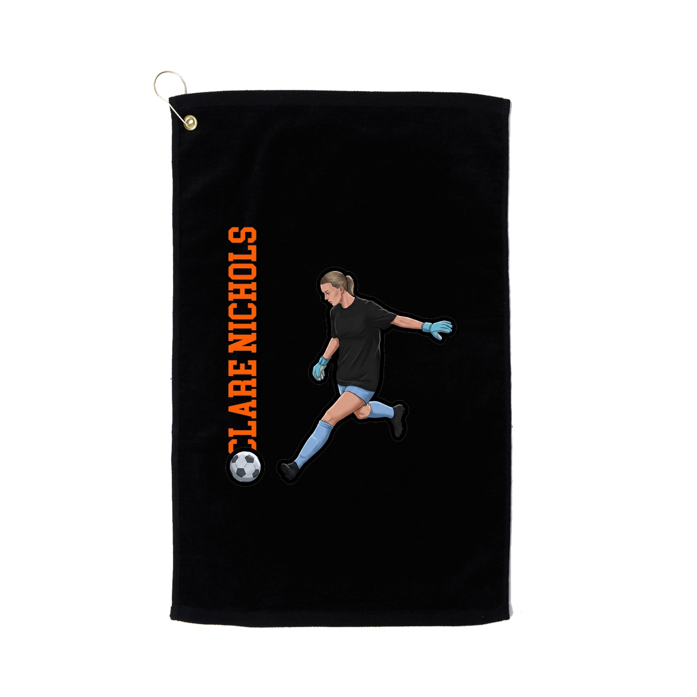 Golf Towel — Name Vertical in Black