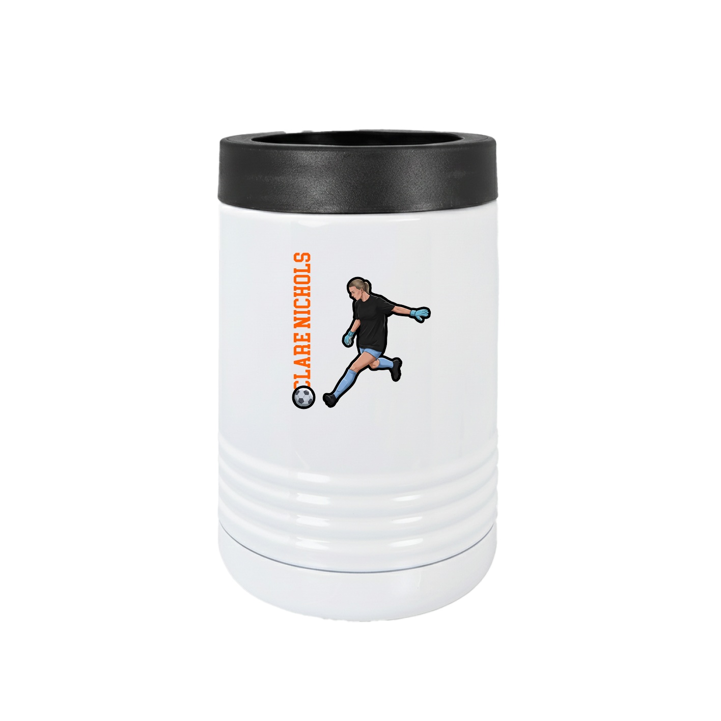 Beverage Holder — Name Vertical in White