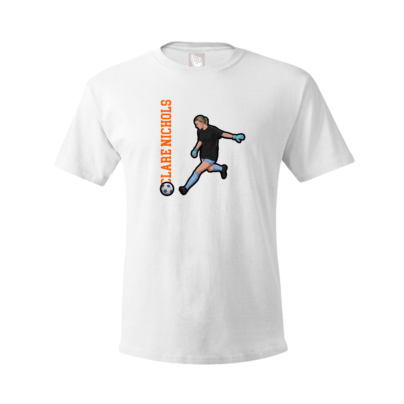 Tee — Name Vertical in White