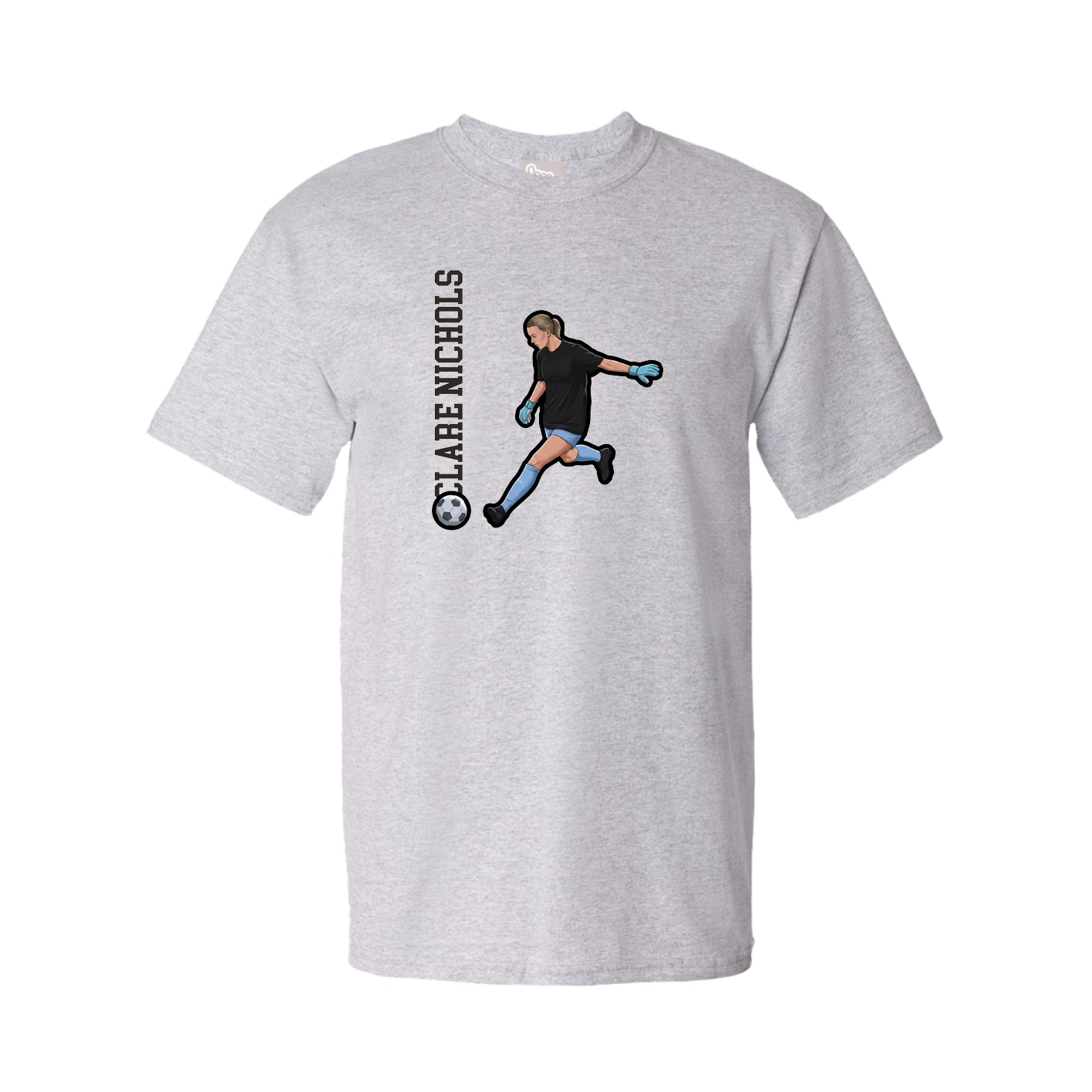 Youth Tee — Name Vertical in Grey