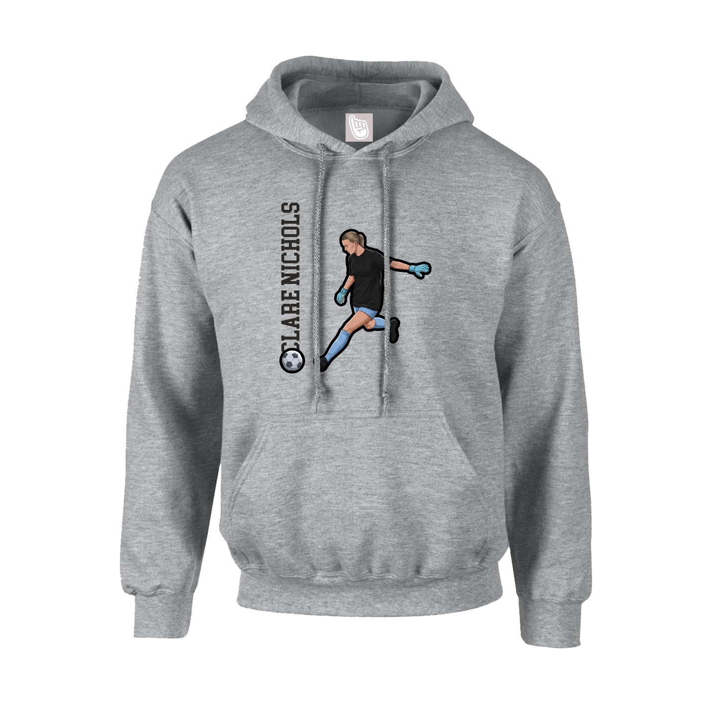 Youth Hoodie — Name Vertical in Grey