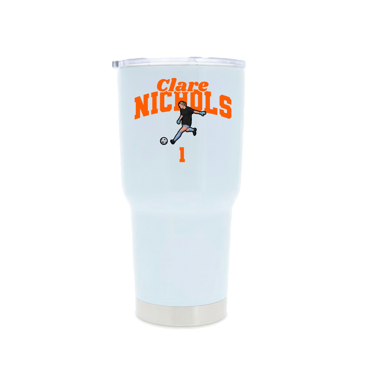 30oz Stainless Steel Tumbler — Signature Arch in White