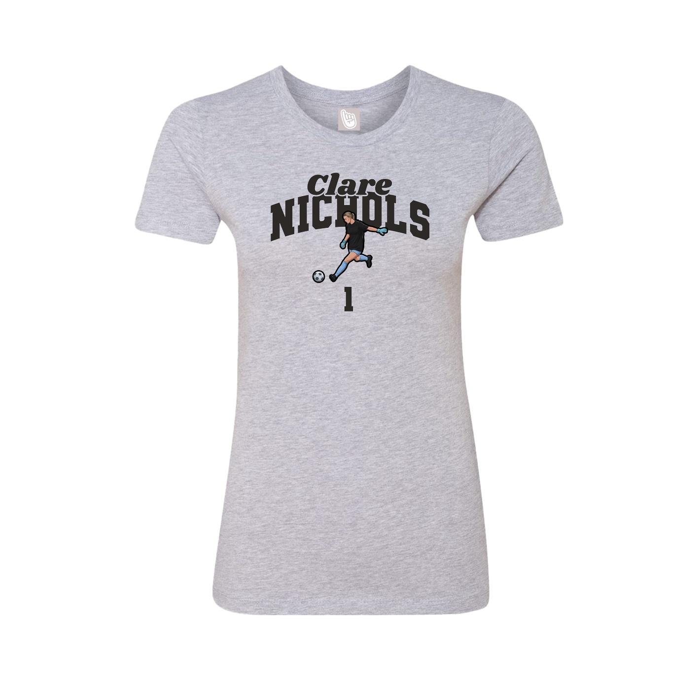 Fitted Women's Tee — Signature Arch in Grey