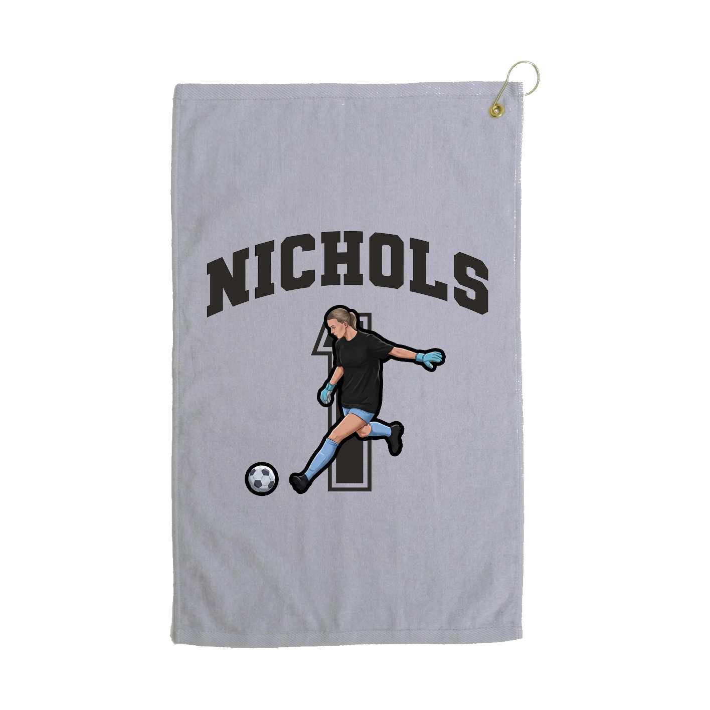 Golf Towel — Number in Grey
