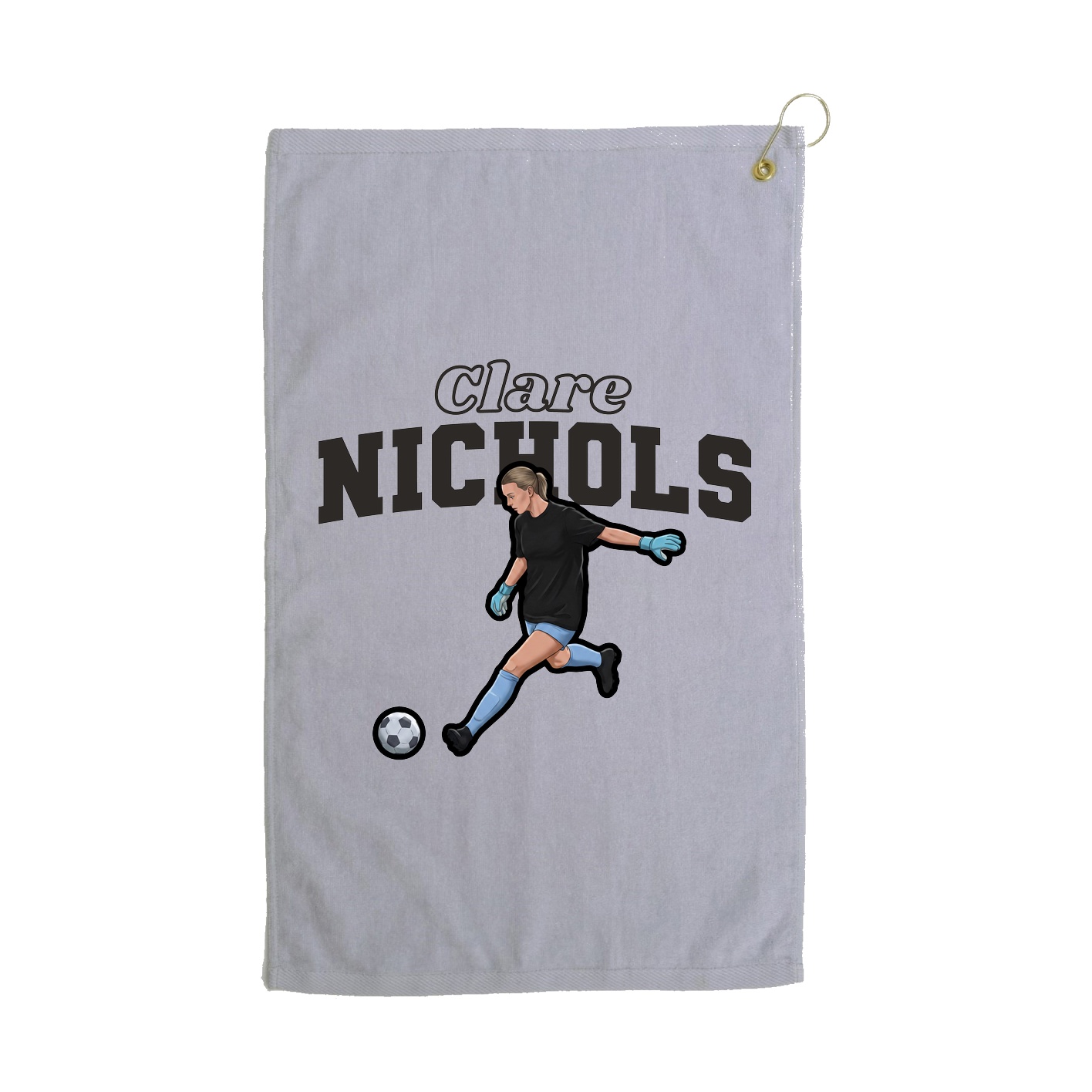 Golf Towel — Name Arch in Grey