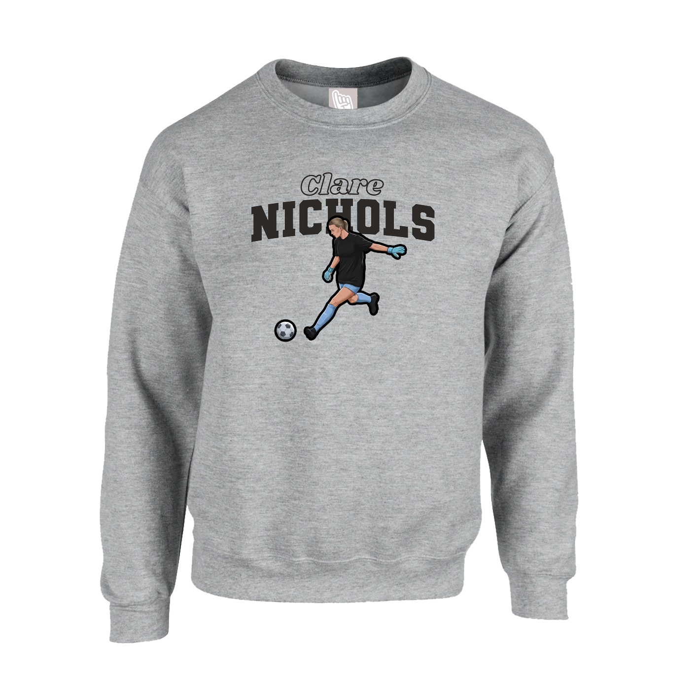 Fleece Crew — Name Arch in Grey