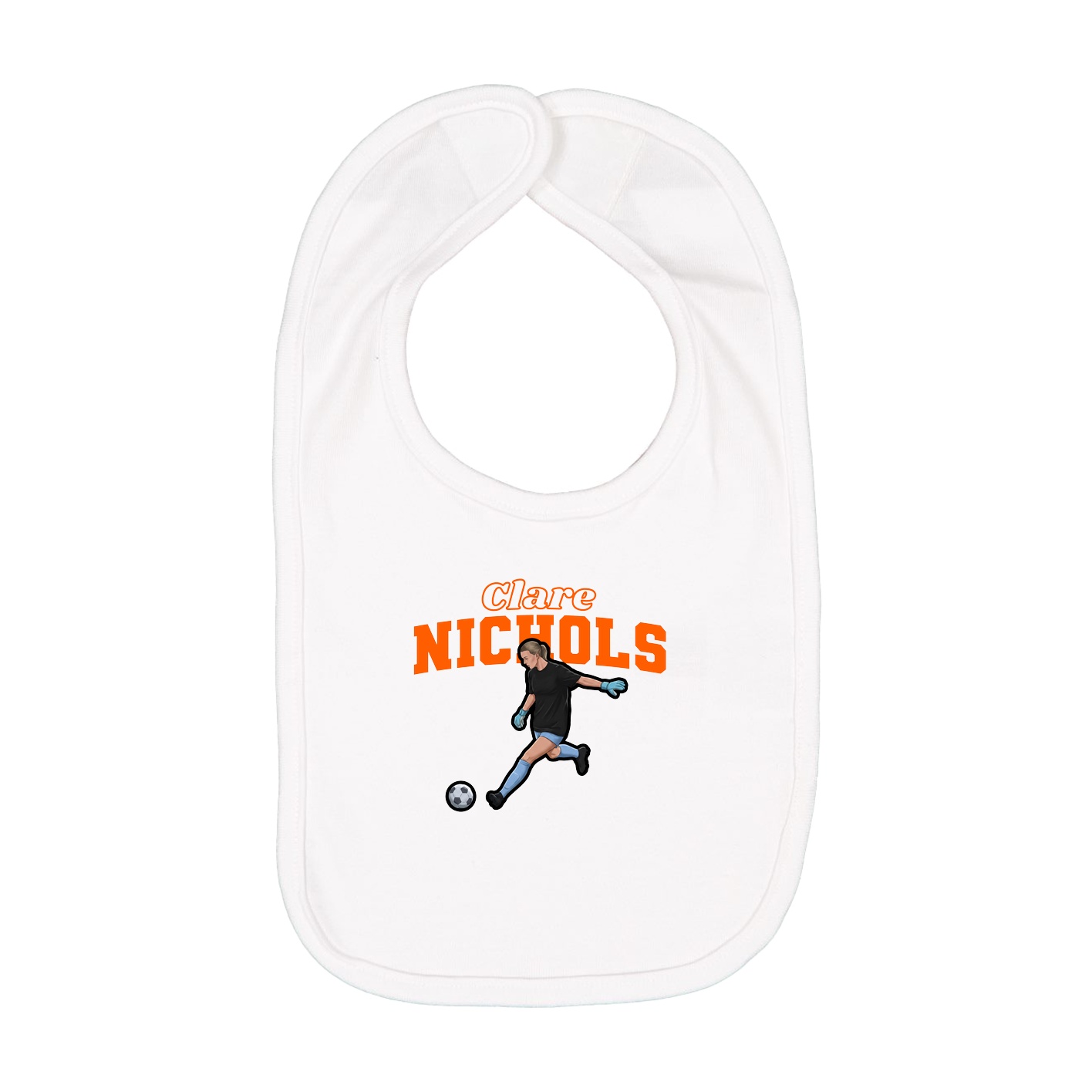 Infant Bib — Name Arch in White
