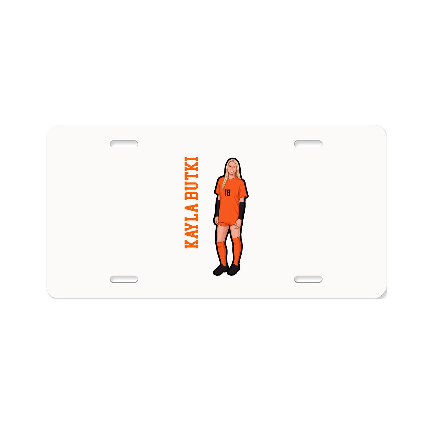 License Plate — Name Vertical in Classic