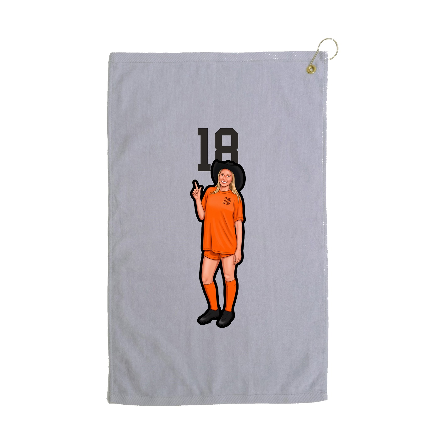 Golf Towel — Number Top in Grey