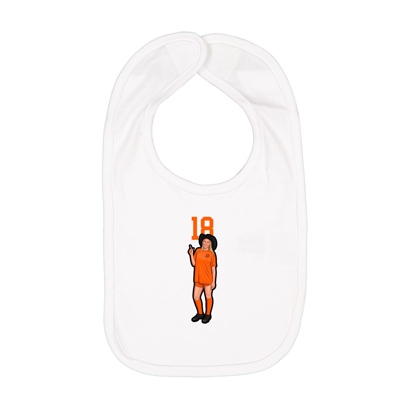 Infant Bib — Number Top in White