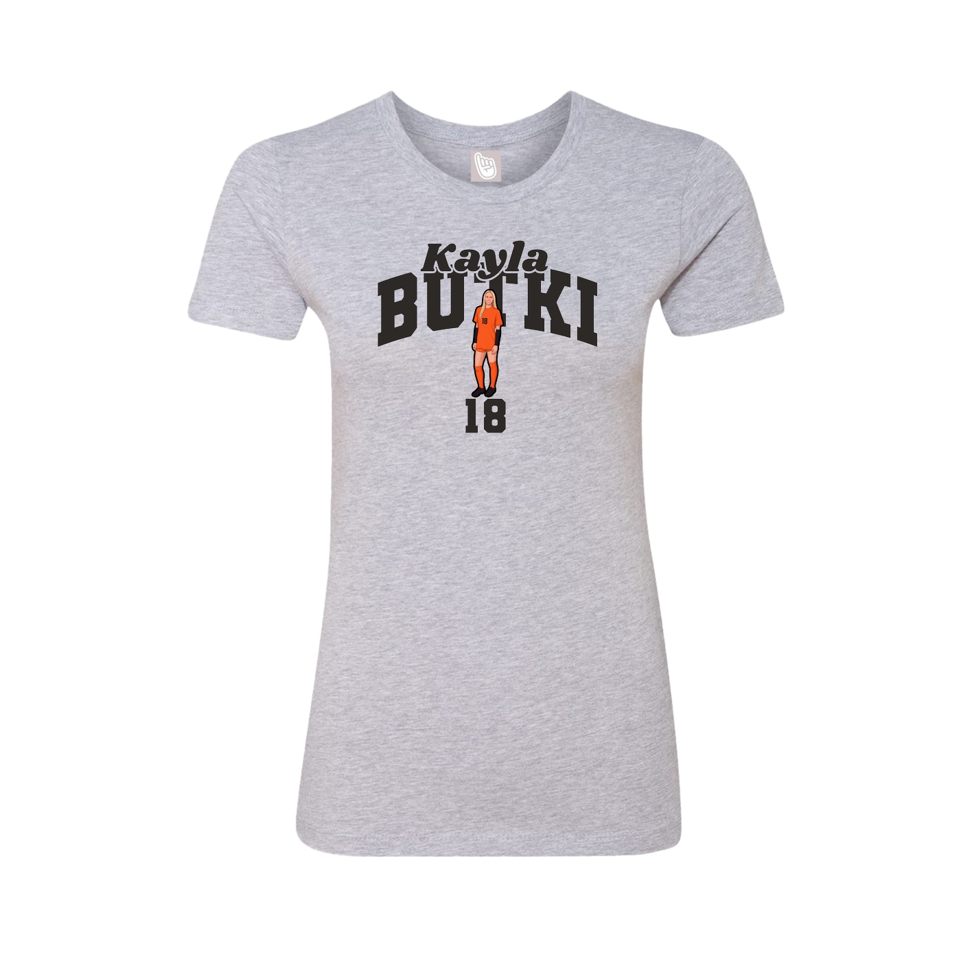 Fitted Women's Tee — Signature Arch in Grey