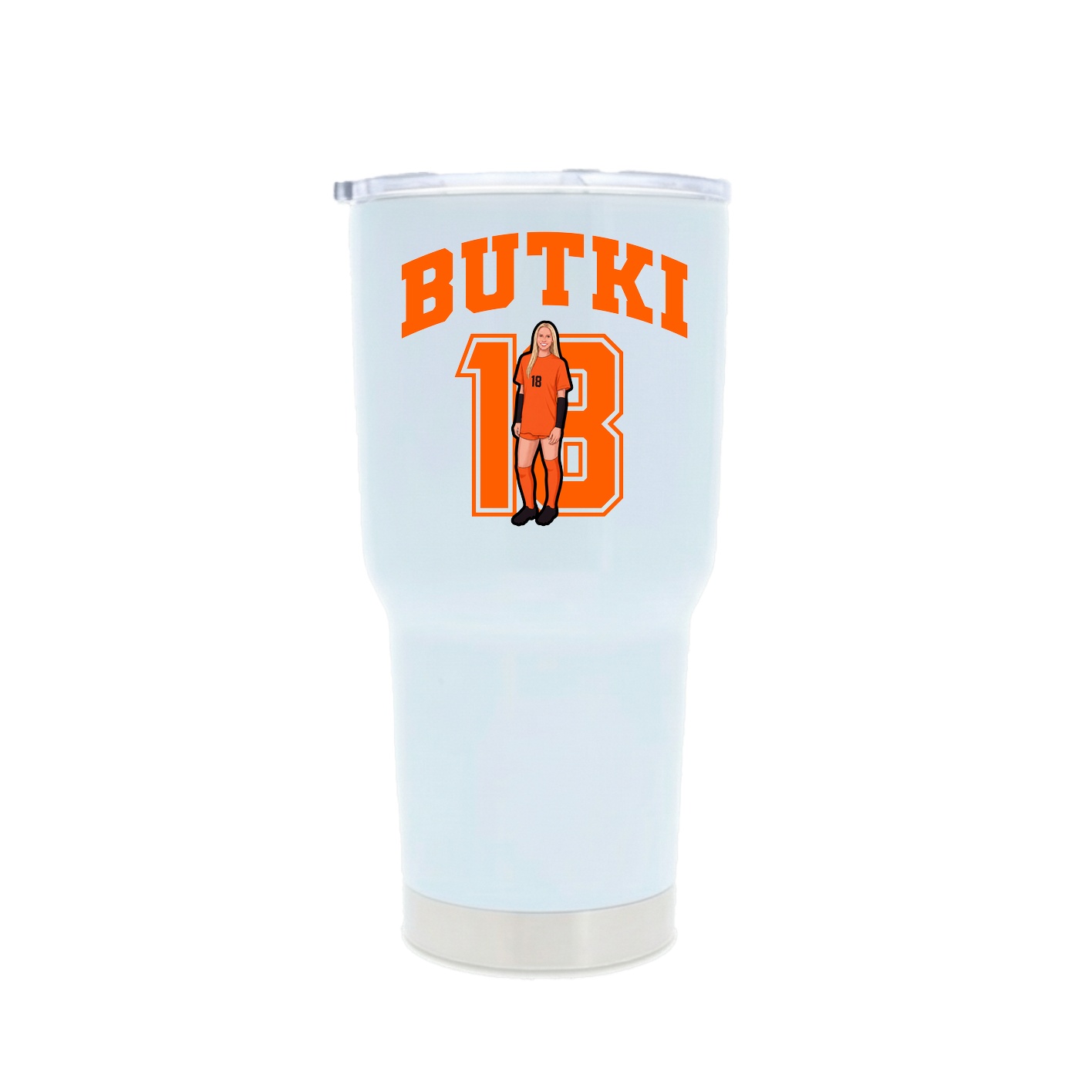 30oz Stainless Steel Tumbler — Number in White