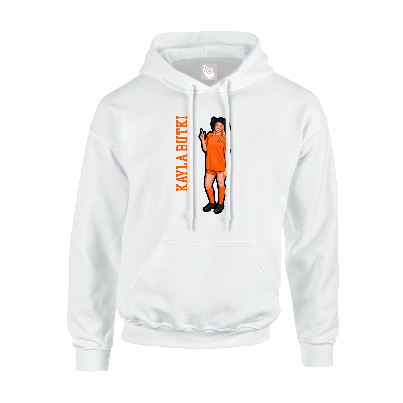 Youth Hoodie — Name Vertical in White