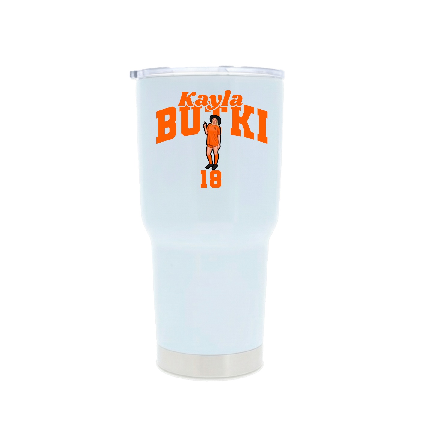 30oz Stainless Steel Tumbler — Signature Arch in White